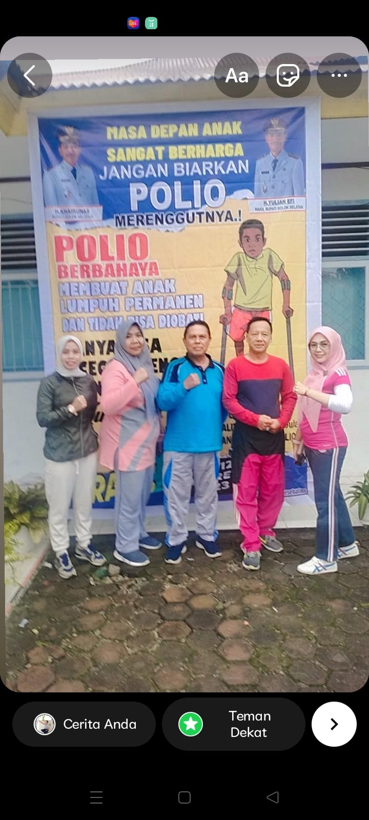 Pemberian Materi Crash Program Polio pada pelaksanaan CFD di kantor Camat KPGD