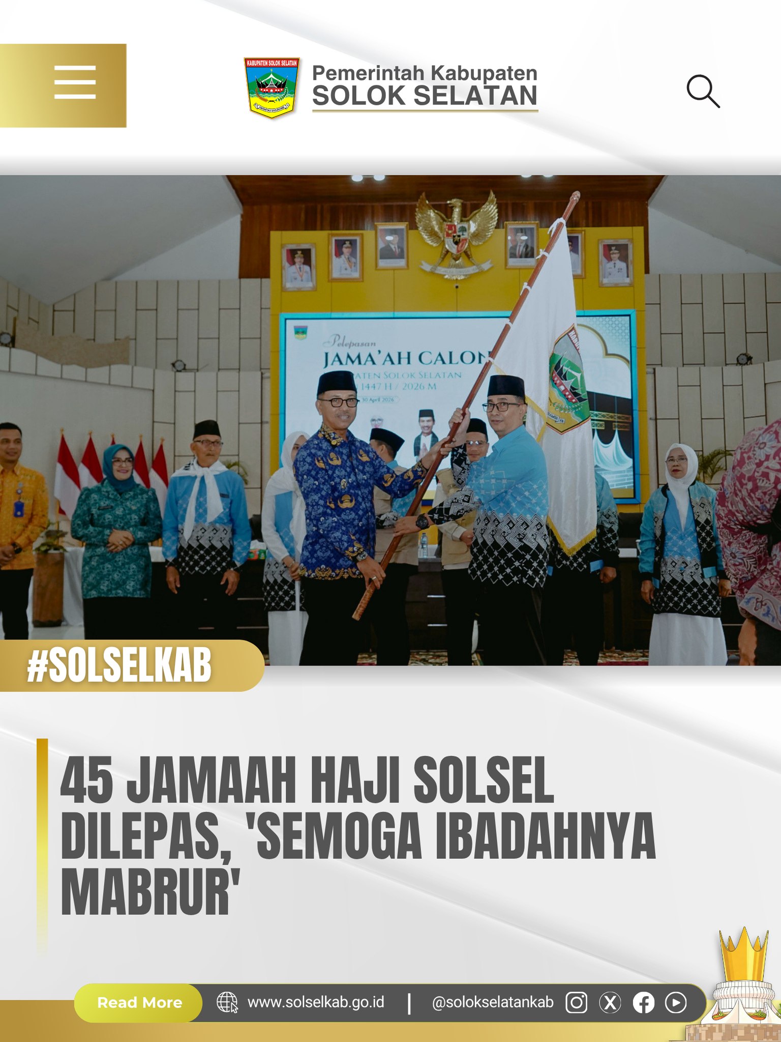 45 Jamaah Haji Solsel Dilepas, 'Semoga Ibadahnya Mabrur'